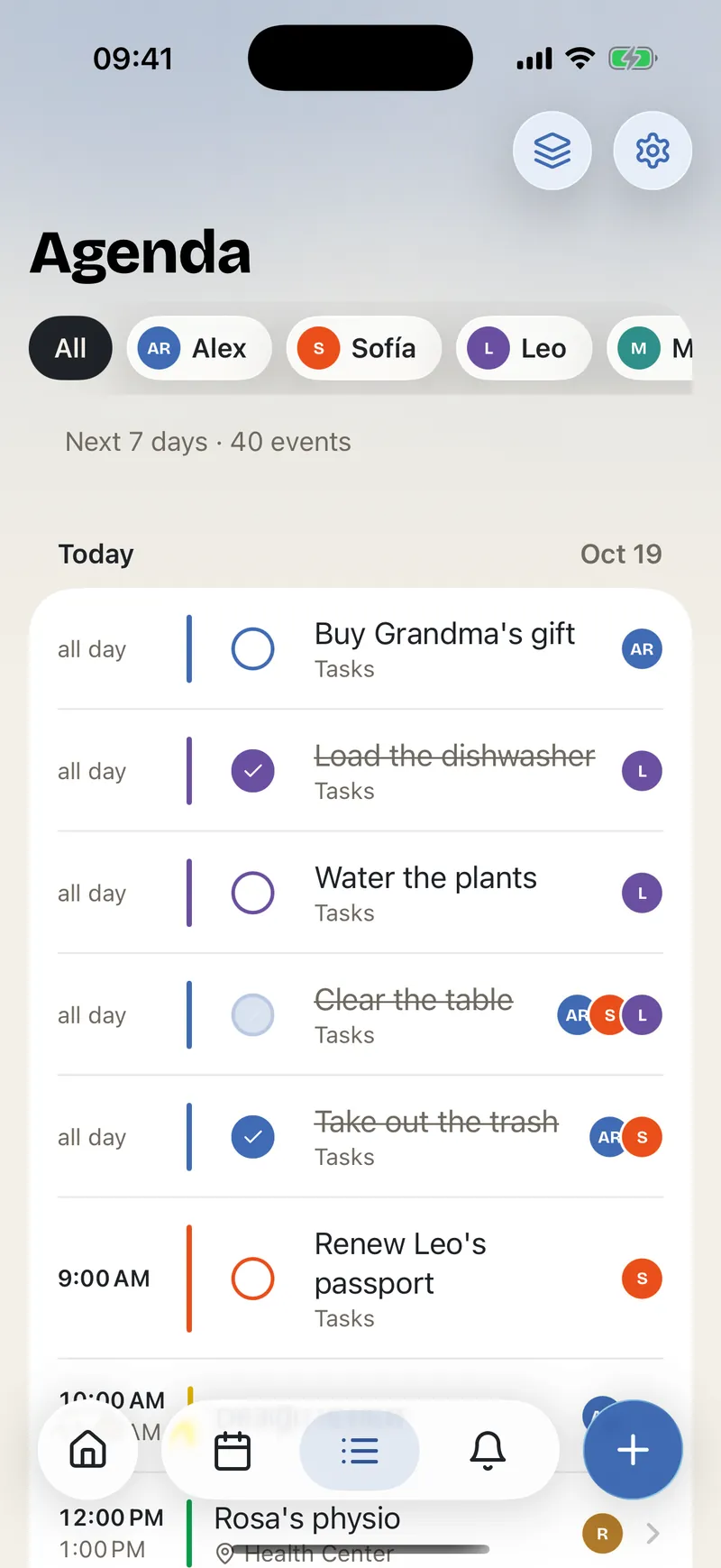 Calendar: Agenda