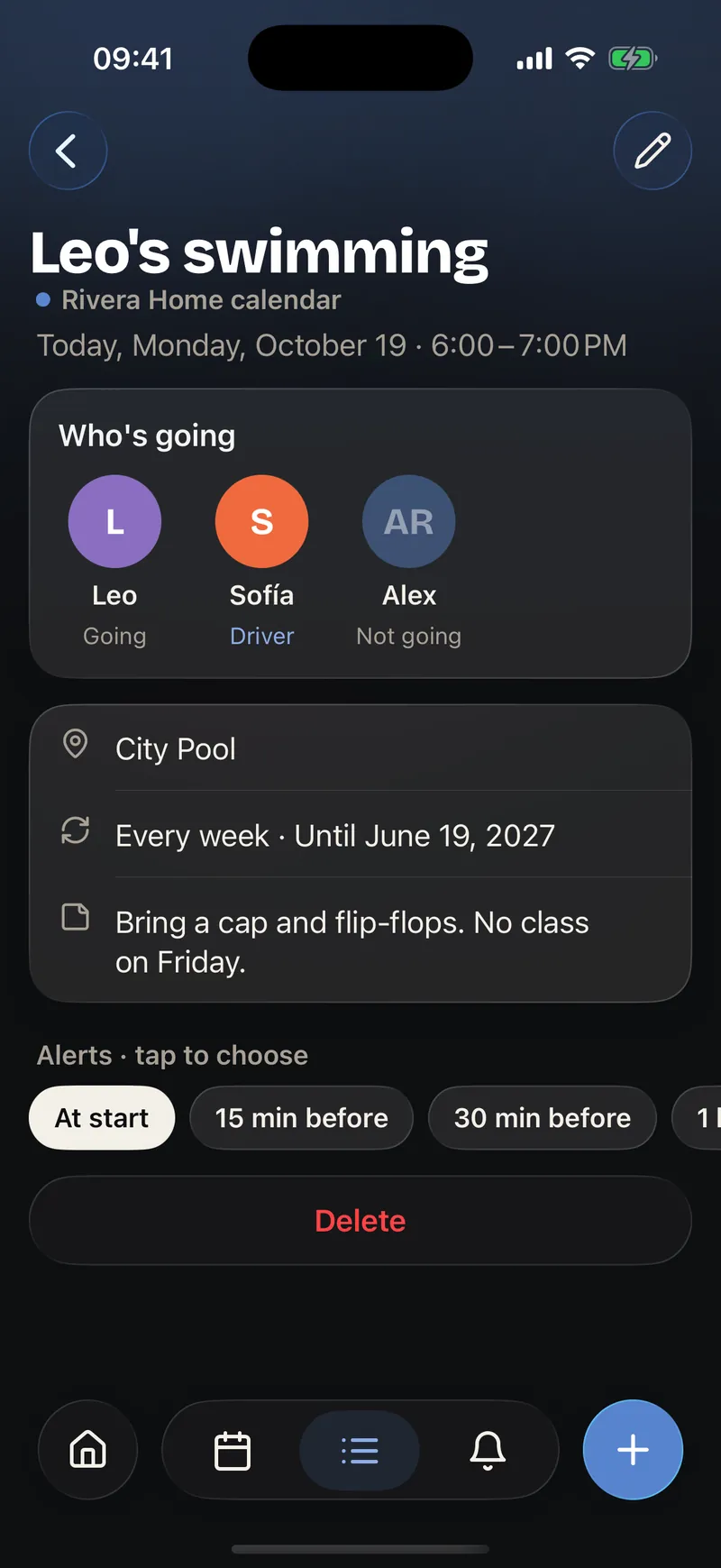 Calendar: Details