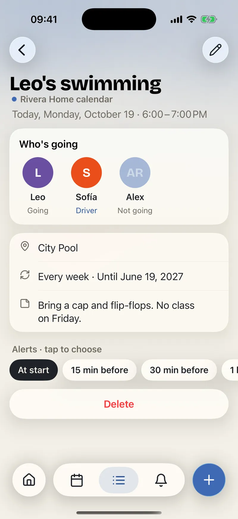 Calendar: Details