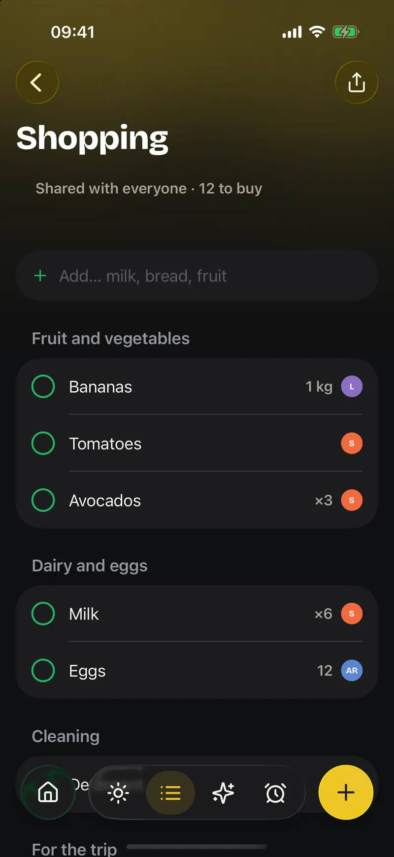 Tasks: Shopping