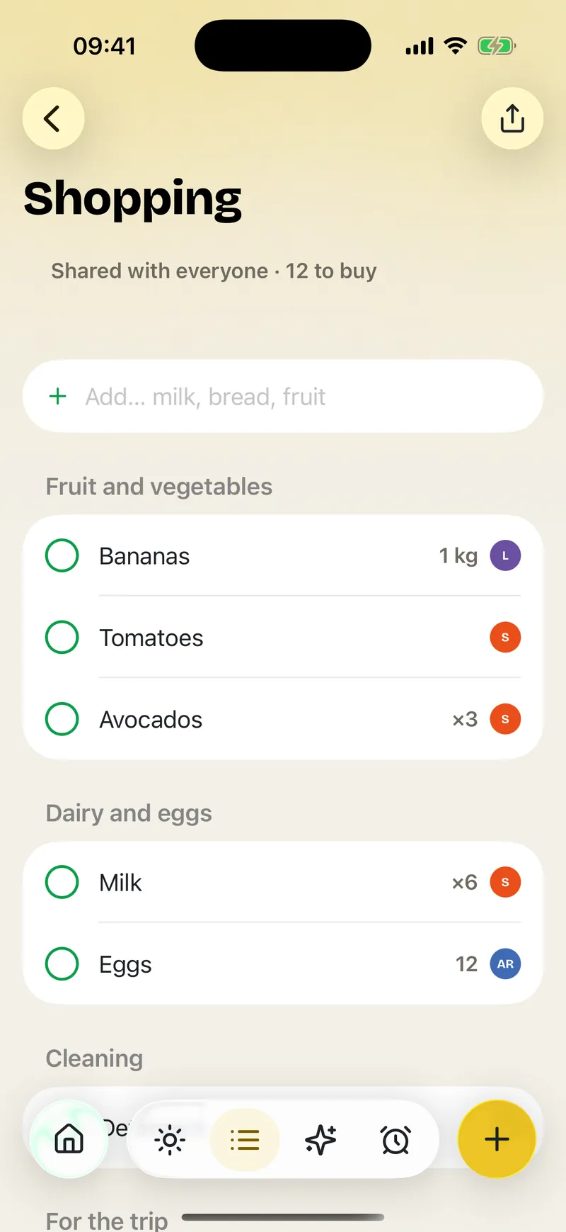 Tasks: Shopping