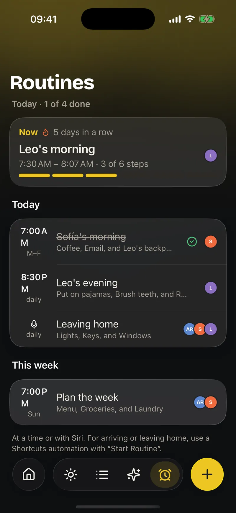 Tasks: Routines