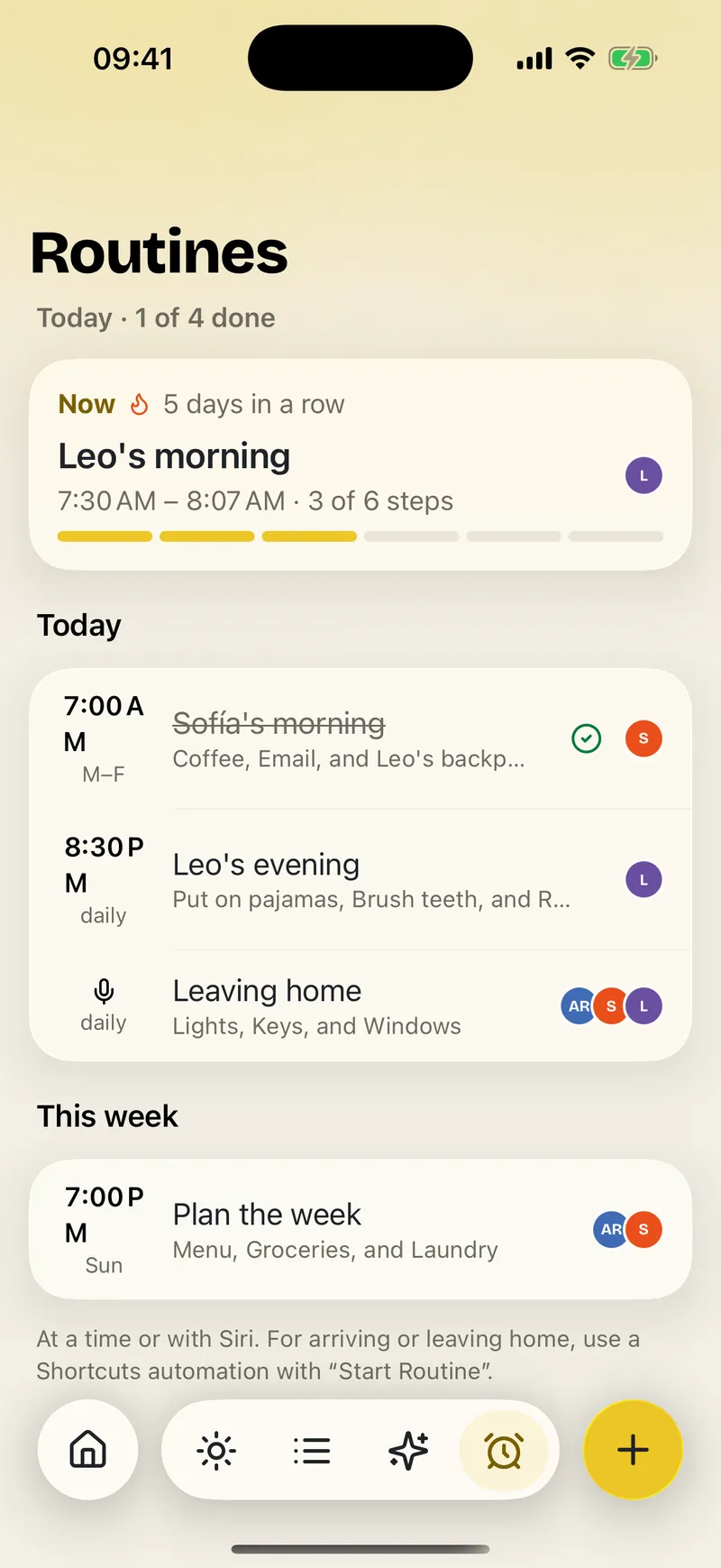 Tasks: Routines